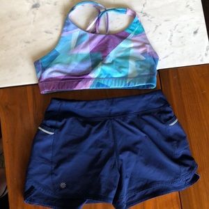 Athleta girl sports bra and shorts